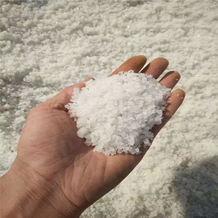 Industrial salt crystals and granules