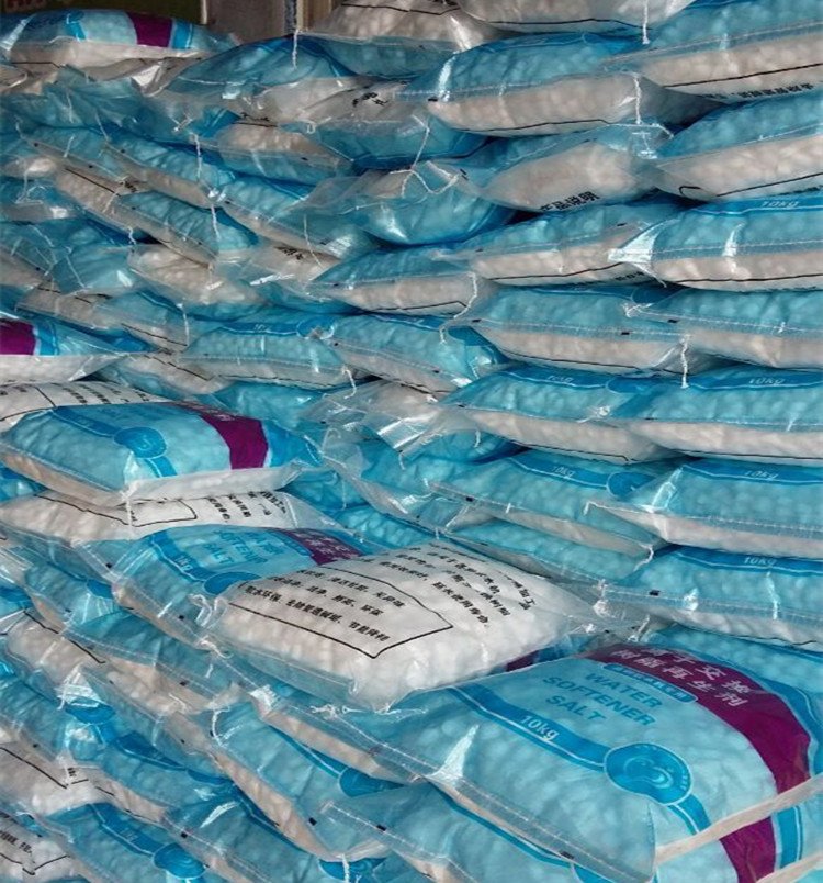 Water softener salt packing and product photo
